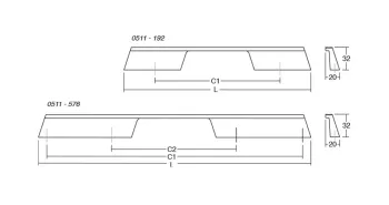 Fogantyú  Viefe RAIL  576mm, alumínium, csiszolt fekete 3.Kép