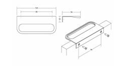Fogantyú  Viefe RIM   96mm, fém, mohaszürke 6.Kép
