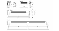 Fogantyú  Viefe ARPA 1178mm, alumínium, csiszolt sötét sárgaréz 6.Kép