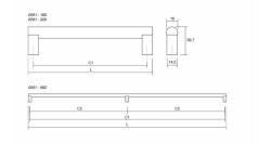 Fogantyú  Viefe ETO  992mm, alumínium-fa csiszolt fekete - fekete 4.Kép