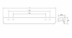 Fogantyú  Viefe FLAPP 1056mm, alumínium, szálcsiszolt 2.Kép