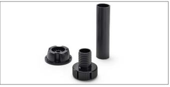 Szétszedhető két részes láb - 100 mm fekete műanyag 
