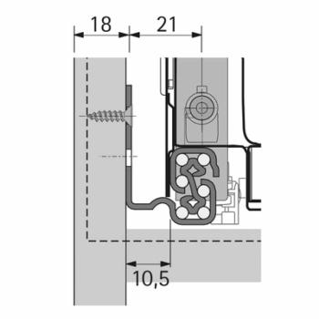Hettich Atira Quadro V6 Teljes kihúz.sín  beépített csill., Integrált, push open rendsz. terhelh.30kg-ig, 260 mm jobb+bal 2.Kép