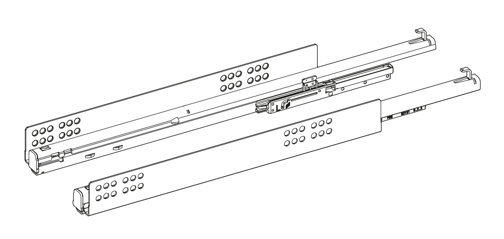 Hettich Atira Quadro V6 Teljes kihúz.sín  beépített csill., terhelhetőség 30kg-ig, 520 mm  jobbos