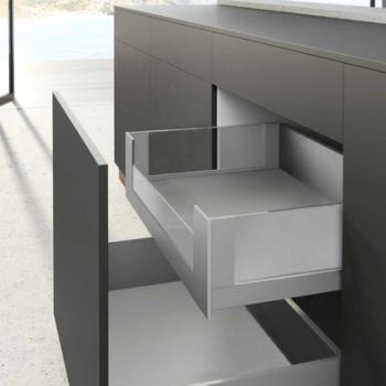 Hettich AvanTech YOU alumínium tartóprof belső fiókhoz, 2000mm hosszú,187 mm magassághoz, szürke 3.Kép