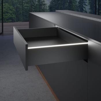 Hettich AvanTech YOU dekor profil megvilágítás szett, antracit, 270 mm 2.Kép