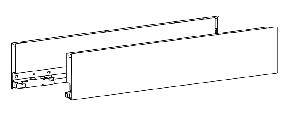 Hettich AvanTech YOU fiók oldal profil  270mm, balos, fehér, magasság 101 mm (ipari kiszerelés)