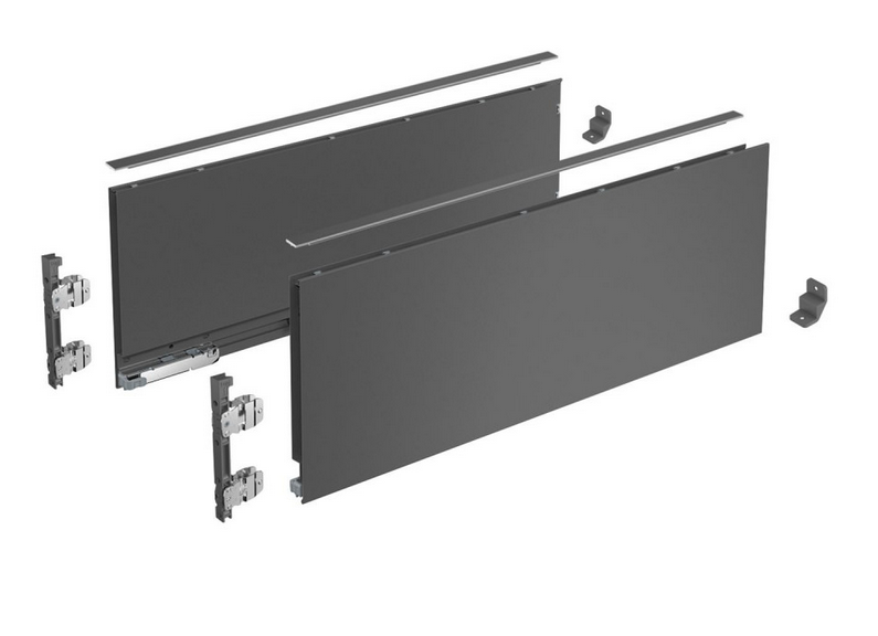 Hettich AvanTech YOU fiók oldal profil  300mm, balos, antracit, magasság 187 mm (ipari kiszerelés)