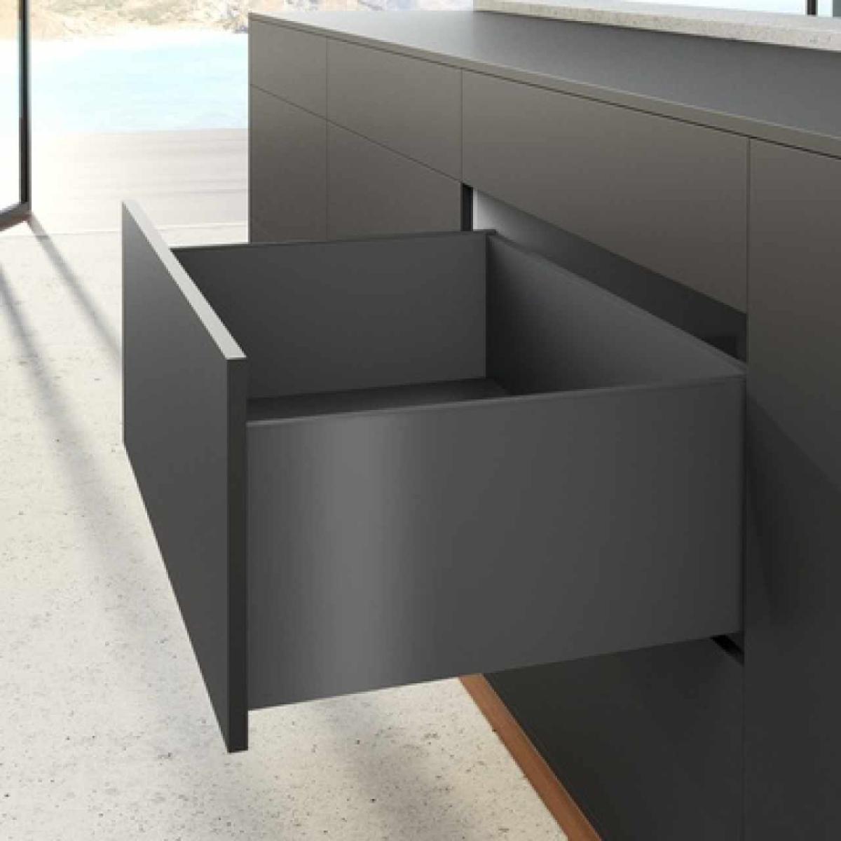 Hettich AvanTech YOU fiók oldal profil  350mm, jobbos, antracit, magasság 251 mm (ipari kiszerelés)