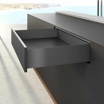 Hettich AvanTech YOU fiók oldal profil  650mm, balos, antracit, magasság 187 mm (ipari kiszerelés) 1.Kép