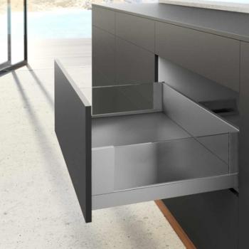 Hettich AvanTech YOU Inlay fiók oldallap 450 mm, balos, szürke, magasság 187 mm 1.Kép