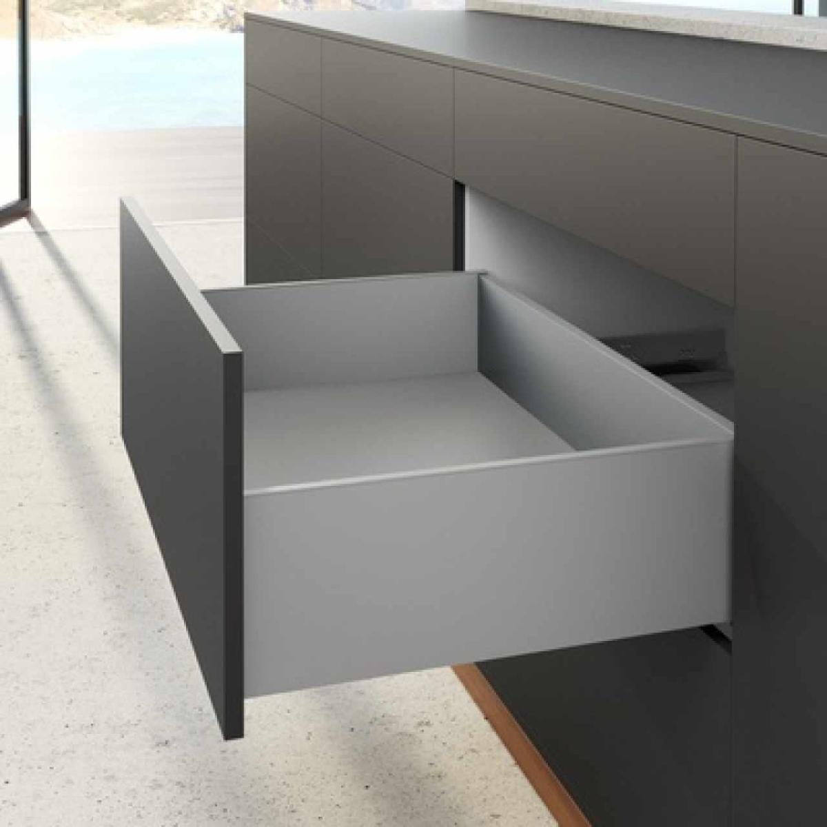 Hettich AvanTech YOU Inlay fiók oldallap 550 mm, jobbos, szürke, magasság 187 mm