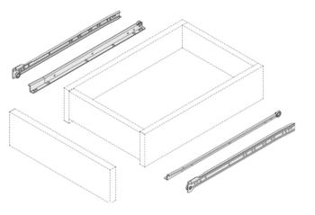 BASIC részleges kihúzású fióksín 270 mm  30 kg fehér 3.Kép