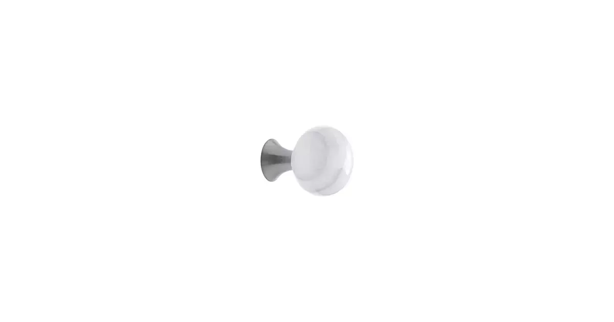 Furnipart Fogantyú  BEAD Straight gomb acél, polírozott acél - márvány fehér