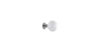 Furnipart Fogantyú  BEAD Straight gomb acél, polírozott acél - márvány fehér 1.Kép