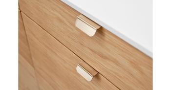 Furnipart Fogantyú  ACCENT   32mm, alu csiszolt sárgaréz 2.Kép