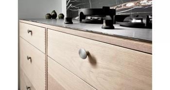 Furnipart Fogantyú  DOME w/O-ring gomb fém, szálcsiszolt 2.Kép