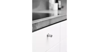 Furnipart Fogantyú  HARLEQUIN gomb, 17mm acél, polírozott acél 2.Kép