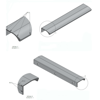 Furnipart Fogantyú  EDGE Straight   20mm alu, fekete textúrált 3.Kép