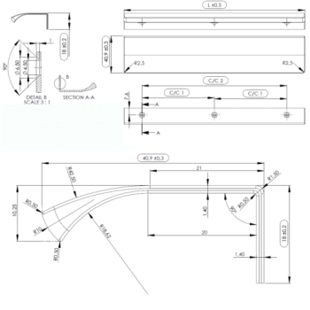 Furnipart Fogantyú  EDGE Straight   20mm alu, fekete textúrált 4.Kép