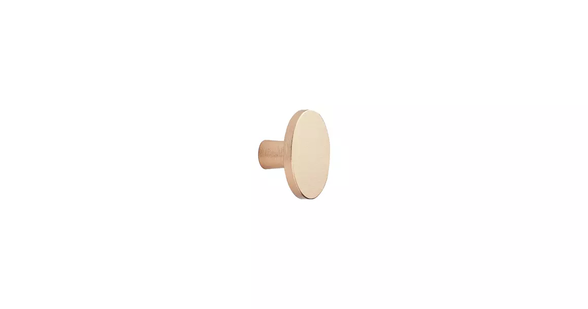 Furnipart Fogantyú  PLATO gomb, alu, csiszolt sárgaréz