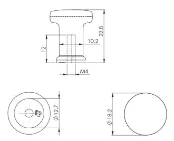 Furnipart Fogantyú  GATE gomb, fém szálcsiszolt 2.Kép