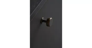 Furnipart Fogantyú  VILLA ROUND gomb, fé antik barna 2.Kép