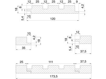 FALI PANEL ALLEGRO SZÜRKE TÖLGY 2750x121x18MM 4 DB/CSOMAG (1,2 M2) 2.Kép