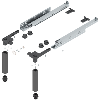 BLUM SPACE STEP készlet, Műanyag/acél, NH=460 mm, Orionszürke mat 1.Kép