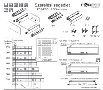 FDS DUPLAFALÚ FÉM FIÓKOLDAL FDS-PRO 18 B 400mm H126 40kg ANTRACIT 5.Kép