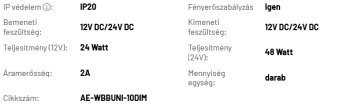LED INFRA KAPCSOLÓ GTV AE WBBUNI-10DIM KÉTFUNKCIÓS 3.Kép