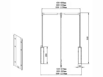 GARDRÓBLIFT SOFTLIFT 2 660-890 mm 12kg FEKETE 2.Kép