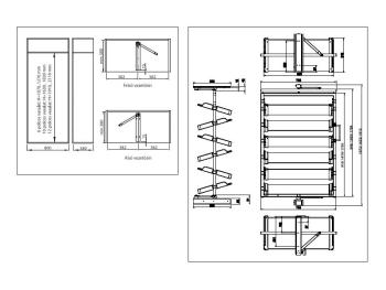 GARDRÓB SZERELVÉNY HOME BOX FORGATHATÓ  CIPŐTARTÓ ÁLLVÁNY KERET 705x1073 MM ACÉLSZÜRKE 3.Kép