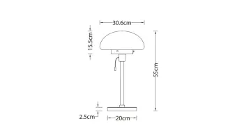 Lámpa Asztali lámpatest LAMIA 9936, max.250V, 50/60Hz, 1*E27,  max.40 W, átmérő 30, 6 cm, IP20, krém 2.Kép