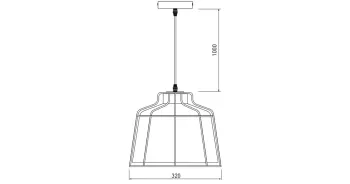 Lámpa Mennyezeti lámpatest GOA 3499, AC220-240V, 50/60Hz, 1*E27,  IP20, átmérő 32 CM, egyes, zöld 2.Kép