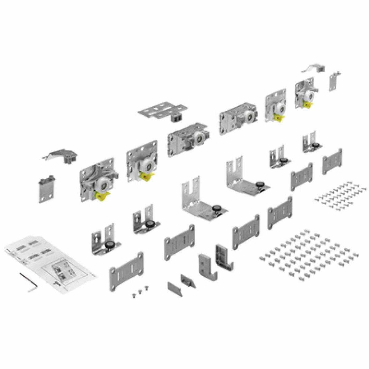 Hettich TopLine L tolóajtó görgő szett három ajtós, 18-30 mm, max. 50 kg