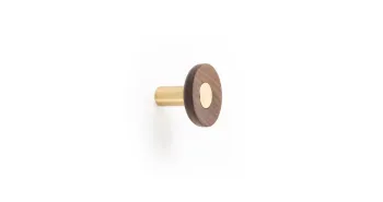 Fogas  Viefe ZOOT  gomb,  60mm, fa- alumínium, csiszolt sötét sárgaréz + dió 1.Kép