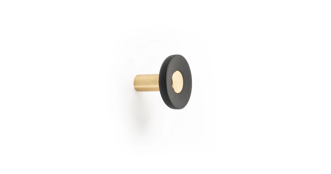 Fogas  Viefe ZOOT  gomb,  60mm, fa- alumínium, csiszolt sötét sárgaréz + fek