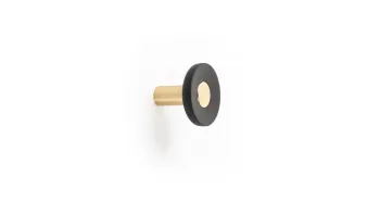 Fogas  Viefe ZOOT  gomb,  60mm, fa- alumínium, csiszolt sötét sárgaréz + fek 1.Kép