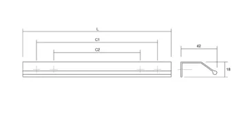 Fogantyú  Viefe WING  128mm, alumínium, szálcsiszolt 2.Kép