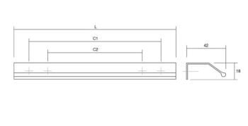 Fogantyú  Viefe WING  256mm, alumínium, csiszolt fekete 4.Kép