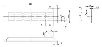 Riex GV44 alumínium szellőzőrács, 60x250 mm, eloxált alumínium 2.Kép