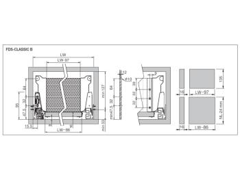 FDS-DF B DUPLAFALÚ FIÓKOLDAL 350mm MAGAS FEHÉR FÉM 2.Kép