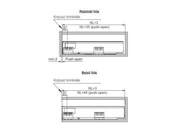 FDS-DF B DUPLAFALÚ FIÓKOLDAL 350mm MAGAS FEHÉR FÉM 4.Kép