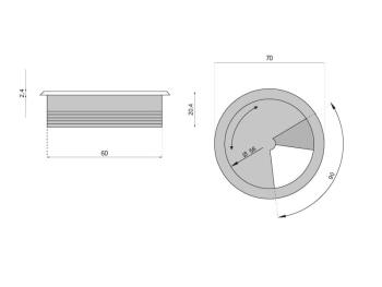 Kábelkivezető D60 fekete 2.Kép