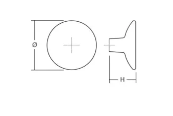 Fogantyú  Viefe DISC gomb, D38, fa, tölgy nyers 2.Kép