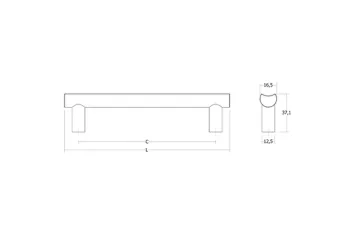 Fogantyú  Viefe MOON  160mm, alumínium, csiszolt pezsgő 2.Kép