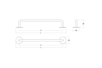 Fogantyú  Viefe MILANO  160mm, fém, vörös vulkán 2.Kép