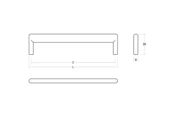 Fogantyú  Viefe BEAM   96mm, fém, matt fekete 3.Kép