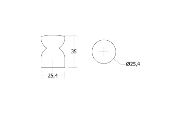 Fogantyú  Viefe PIECE gomb, D25, fa, tölgy 3.Kép